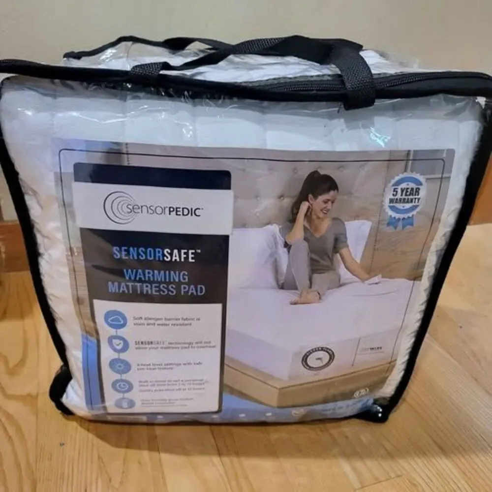 SensorPedic Warming Electric Mattress Pad with Digital Controller, Full, White